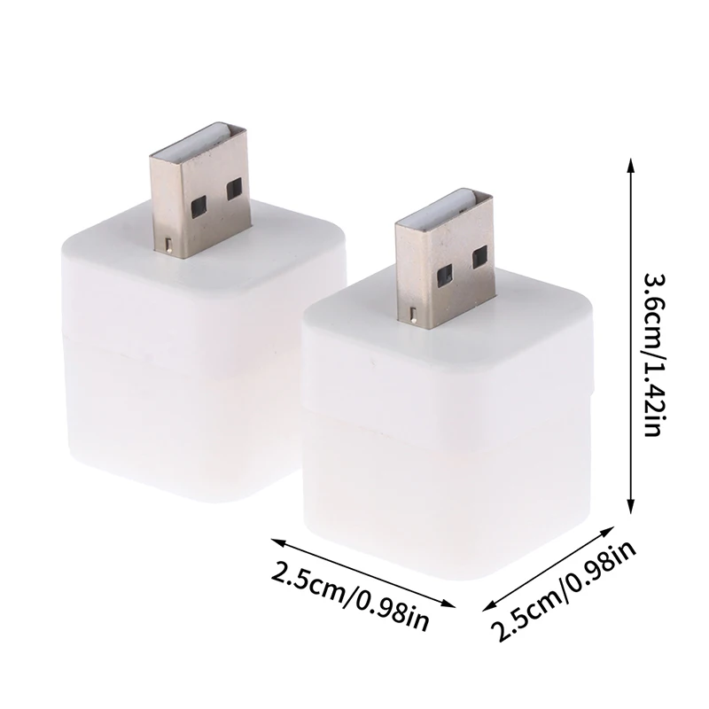 Lampu malam Led Mini USB portabel, pelindung mata persegi untuk komputer meja pengisi daya ponsel 1 buah