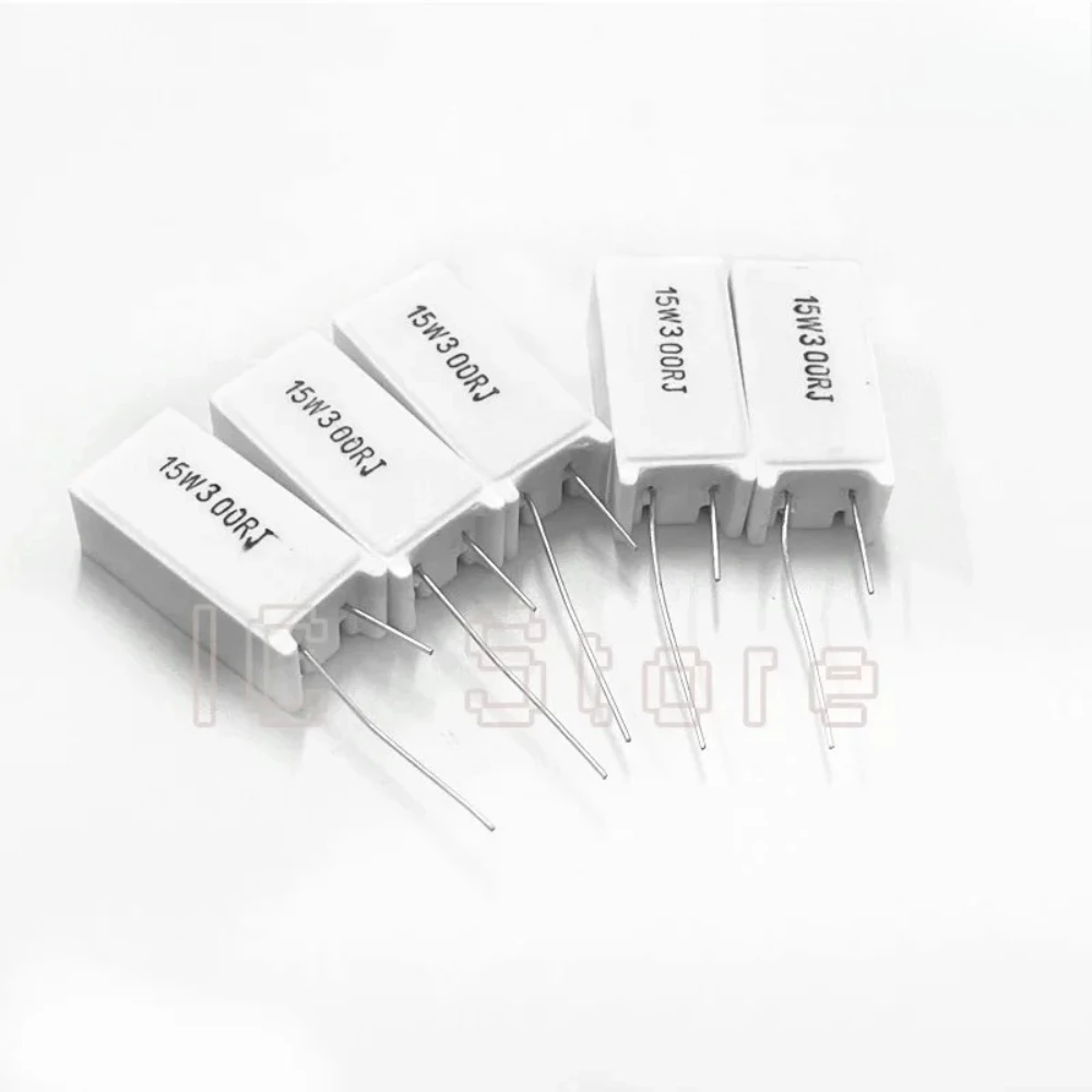20PCS 15W Cement Ceramic Resistor 5% 1R~300R Power Resistance 2 3.3 3.9 4.7 5 10 15 20 27 30 39 47 50 51 68 100 180 220 300 330