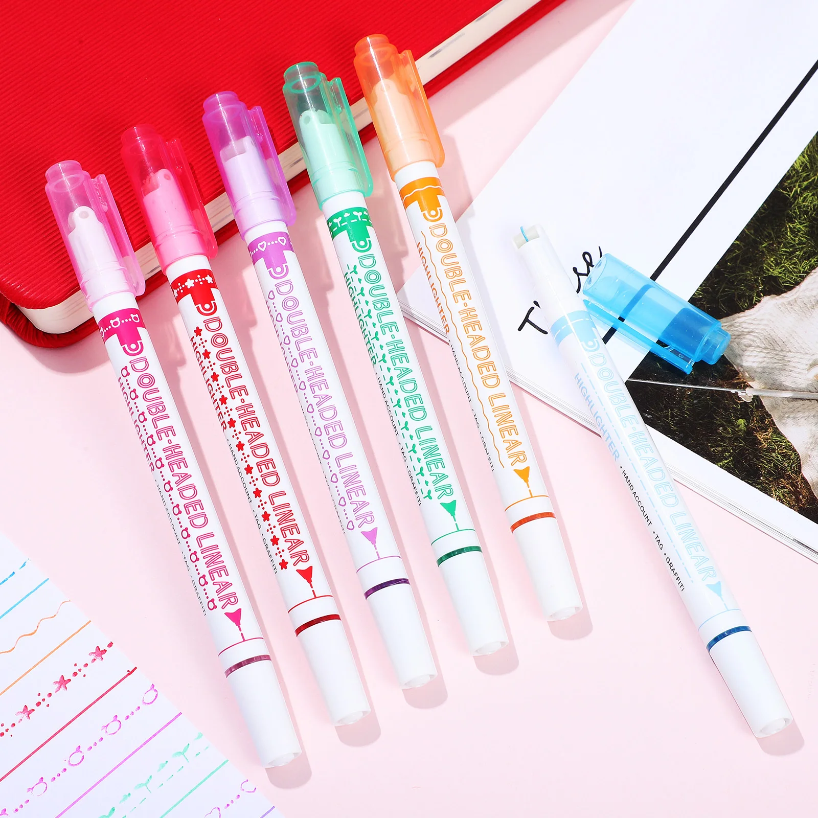 

24Pcs Pens Dual Function Tips for Coloring Books Calendars DIY Journals Teachers Classroom Office Stationery