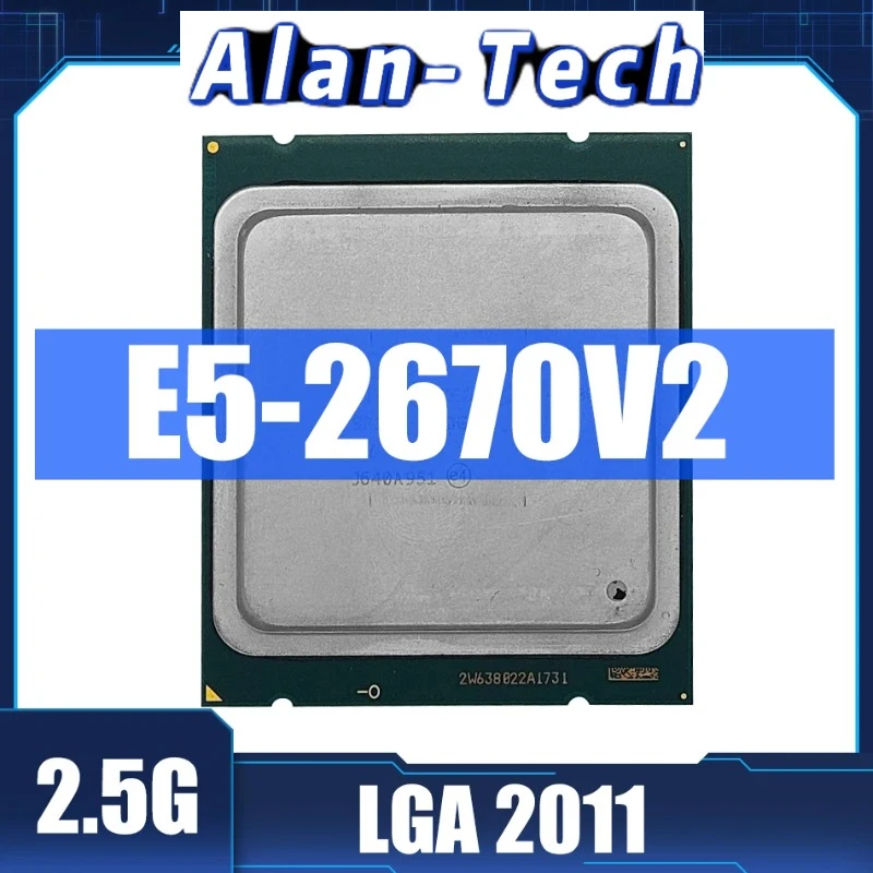 Procesador Intel Xeon de escritorio usado, procesador Serve E5 2670 V2 E5-2670 V2 CPU 2,5 LGA 2011 SR1A7, diez núcleos, E5 2670V2