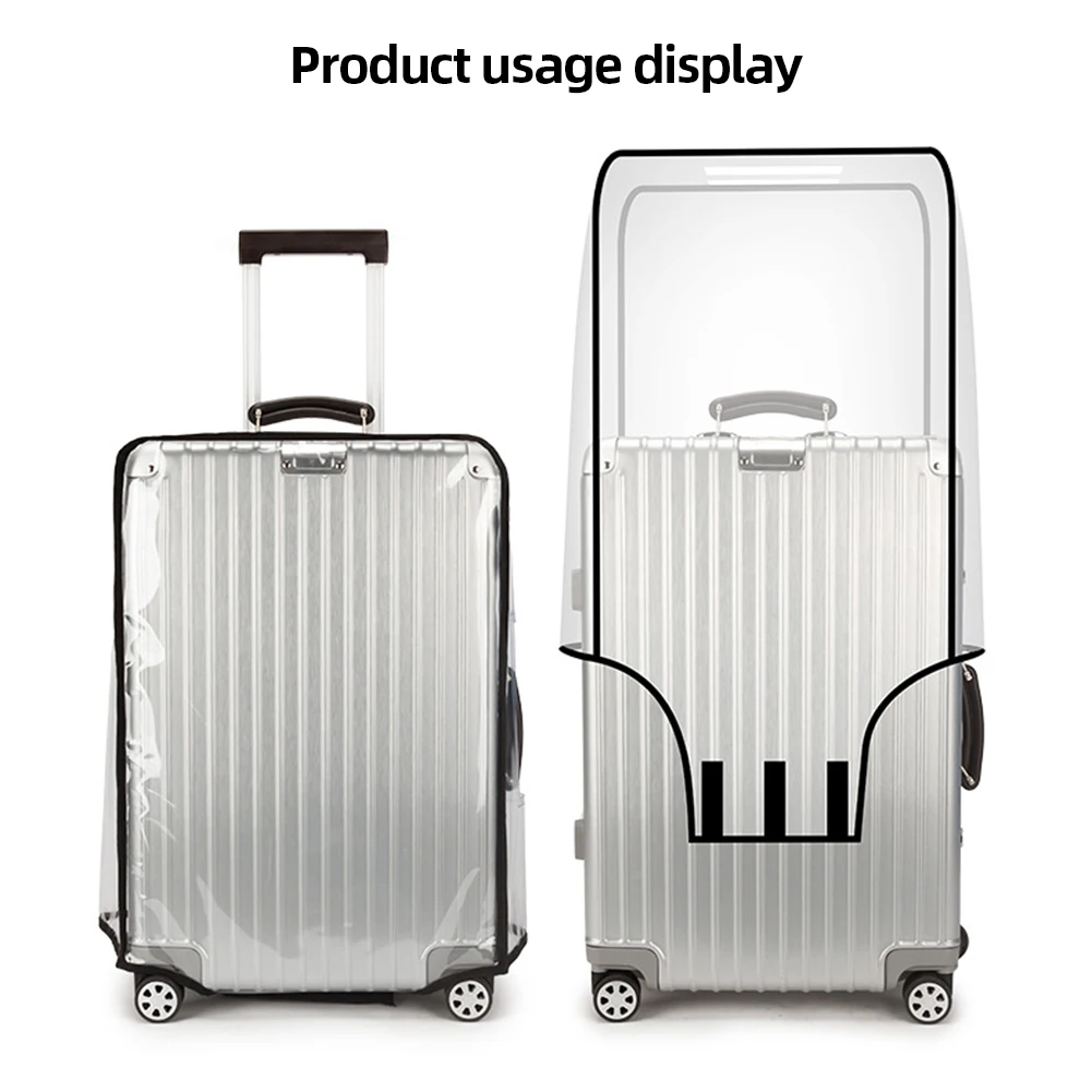 Full Transparent Luggage Protector Cover Waterproof Dustproof Durable Suitcase Cover PVC Trolley Case Cover Luggage Accessories