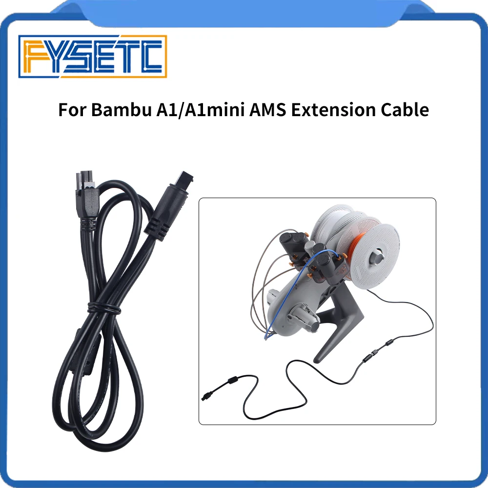 For Bambu Lab A1/A1 mini AMS Extension Cable AMS Lite 1M 4-pin With Magnetic Ring for Bambu A1 A1 mini 3d Printers