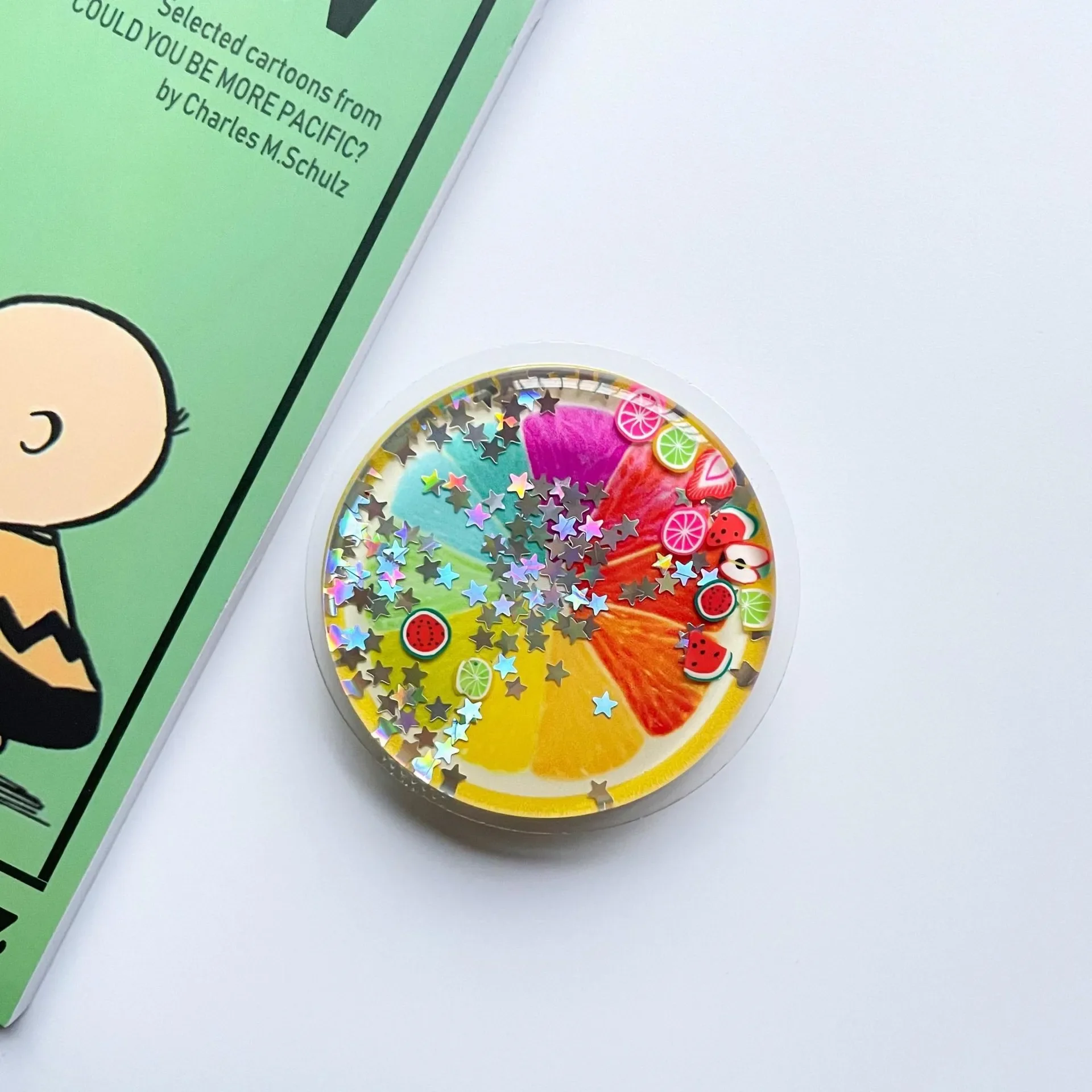 

Fashion Fruit Quicksand Foldable Finger Phone Stand Holder Grip For Iphone12 Samsung S20 Plus Ultra Phone Griptok Holder Stand