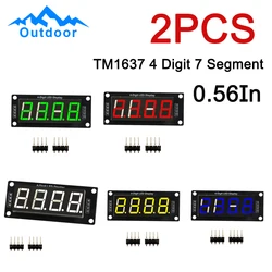 2PCS TM1637 4 Digit 7 Segment LED Display Digital Tube Module 0.56 Inch Time Clock Indicator Tube Module Red Blue Green Yellow