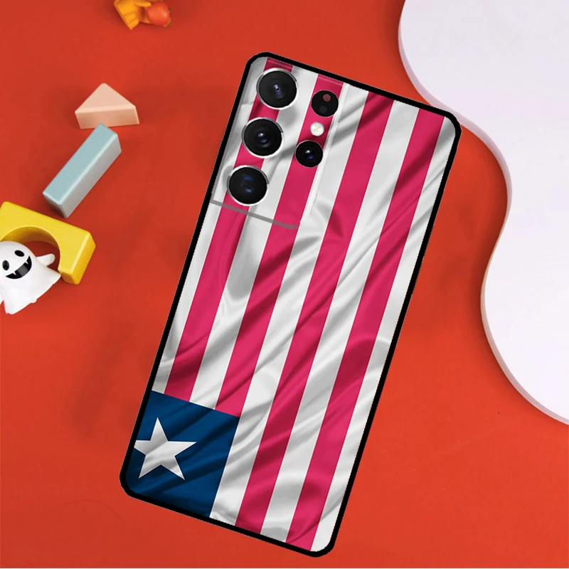 Liberia Flag Phone Case For Samsung Galaxy S25 Ultra S9 S10 S20 FE S21 S22 S23 S24 Plus S24 Ultra Cover