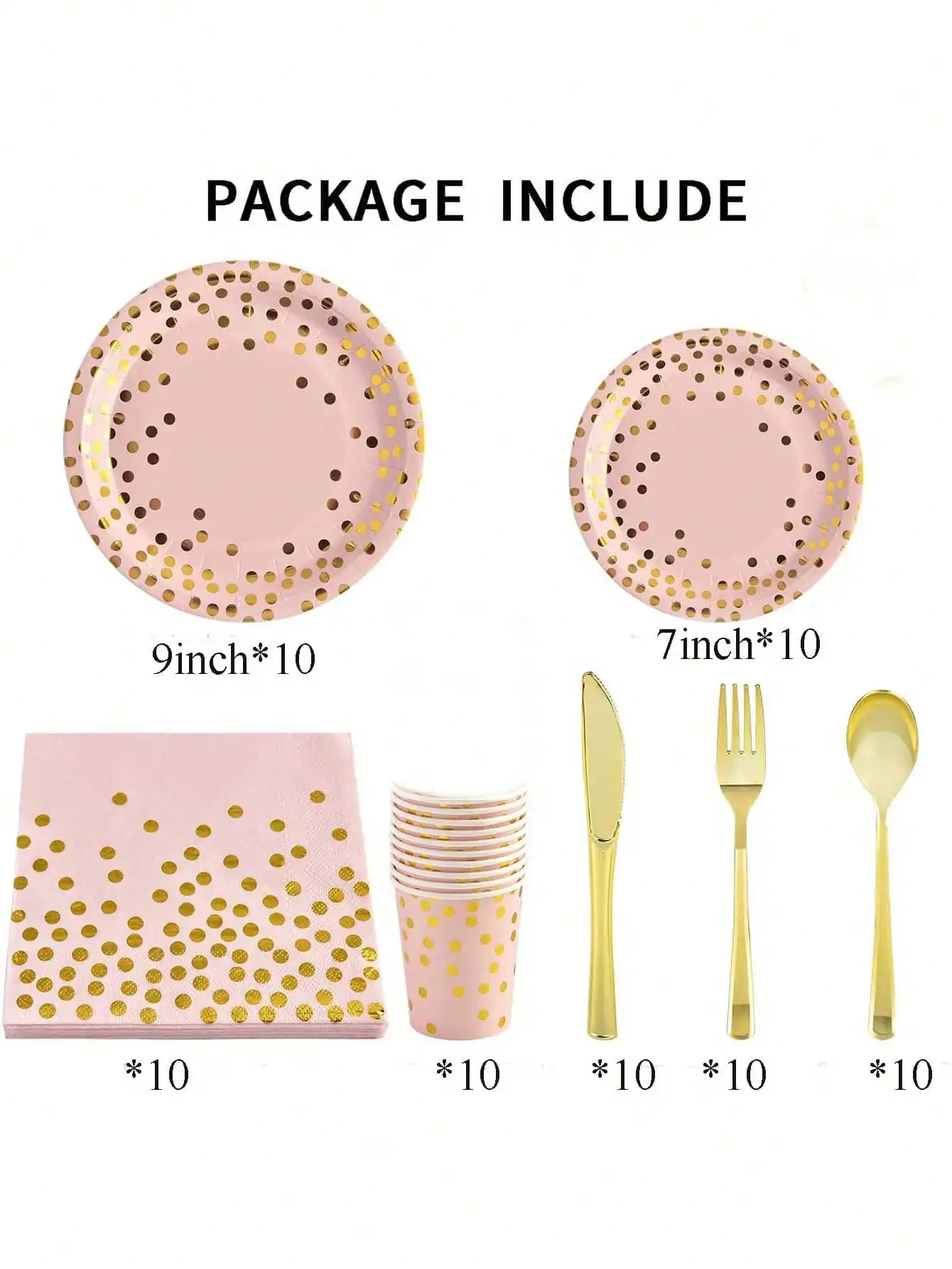 200PCS Disposable Paper Plates and Napkins Set – 9” & 7” Plates, Cups, Straws, Napkins ... - SKU DCS14304 - UGI Pack...