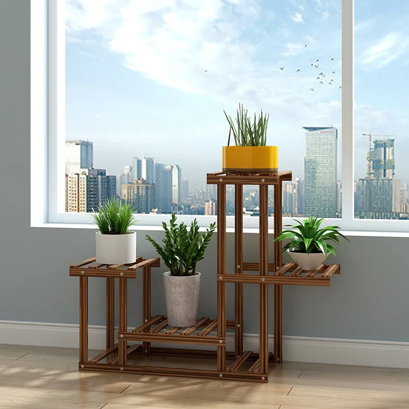 3 Tier Flower Stand Plant Stand Rack Solid Wood Living Room Decoration Floor-to-ceiling Multiple Flower Pot Stand Indoor Outdoor