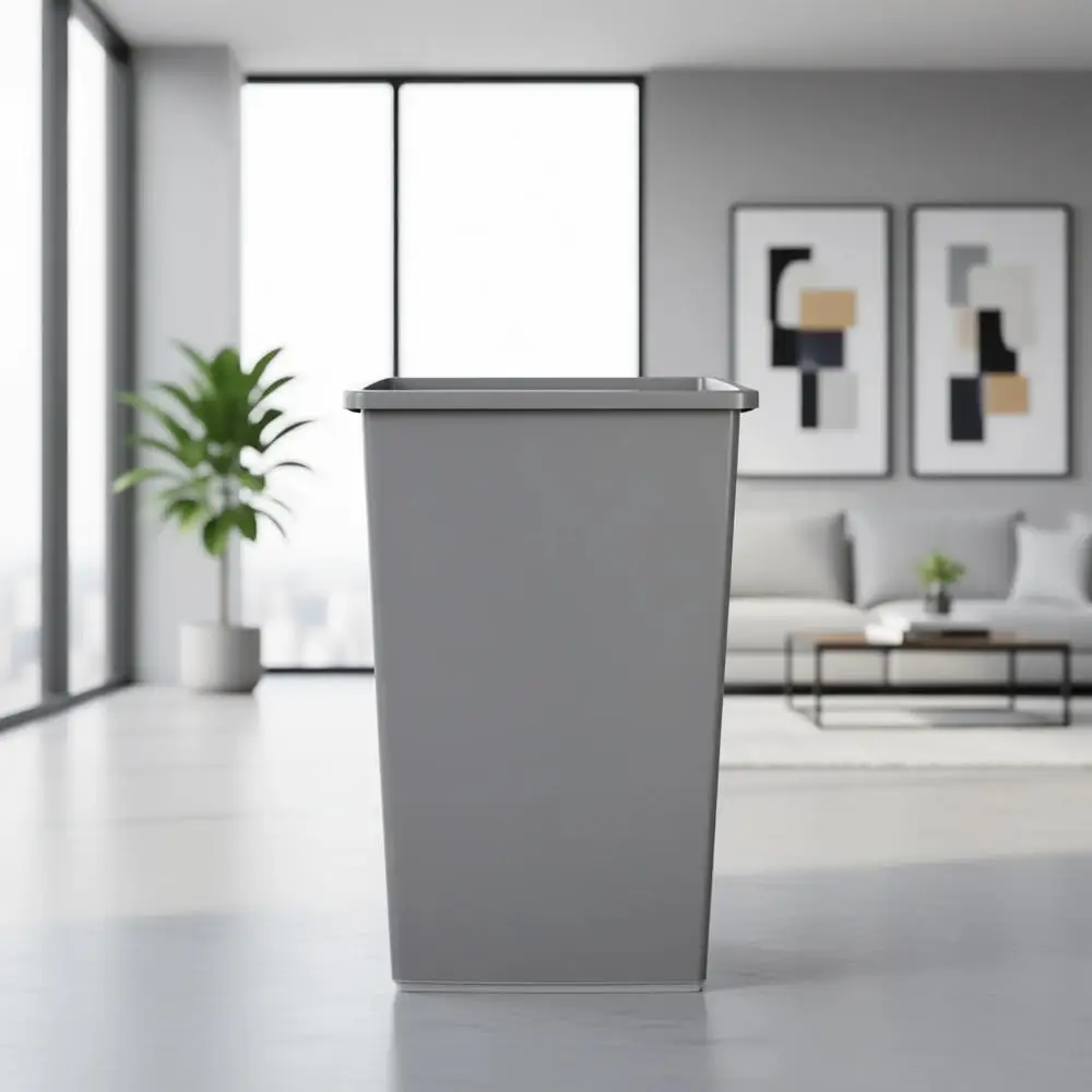 

Compact 25 Gallon Grey Open-Top Waste Bins, Set of 2