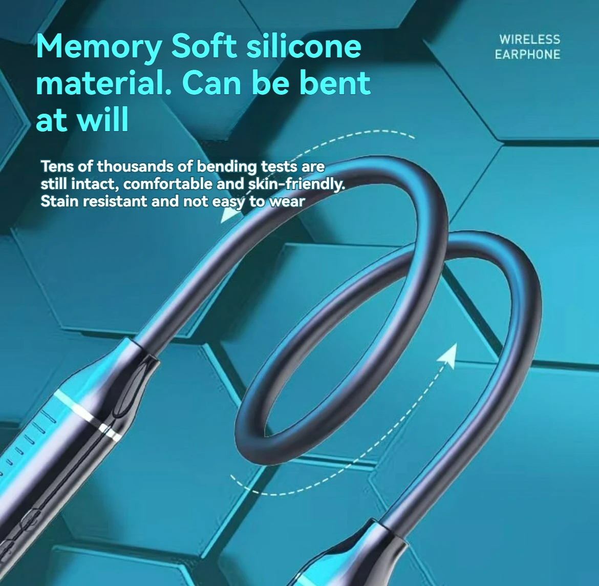 سماعة رأس بلوتوث لاسلكية معلقة برقبة ستيريو، شفط مغناطيسي مع شاشة رقمية، سعة كبيرة، سماعة رأس رياضية نصف داخل الأذن