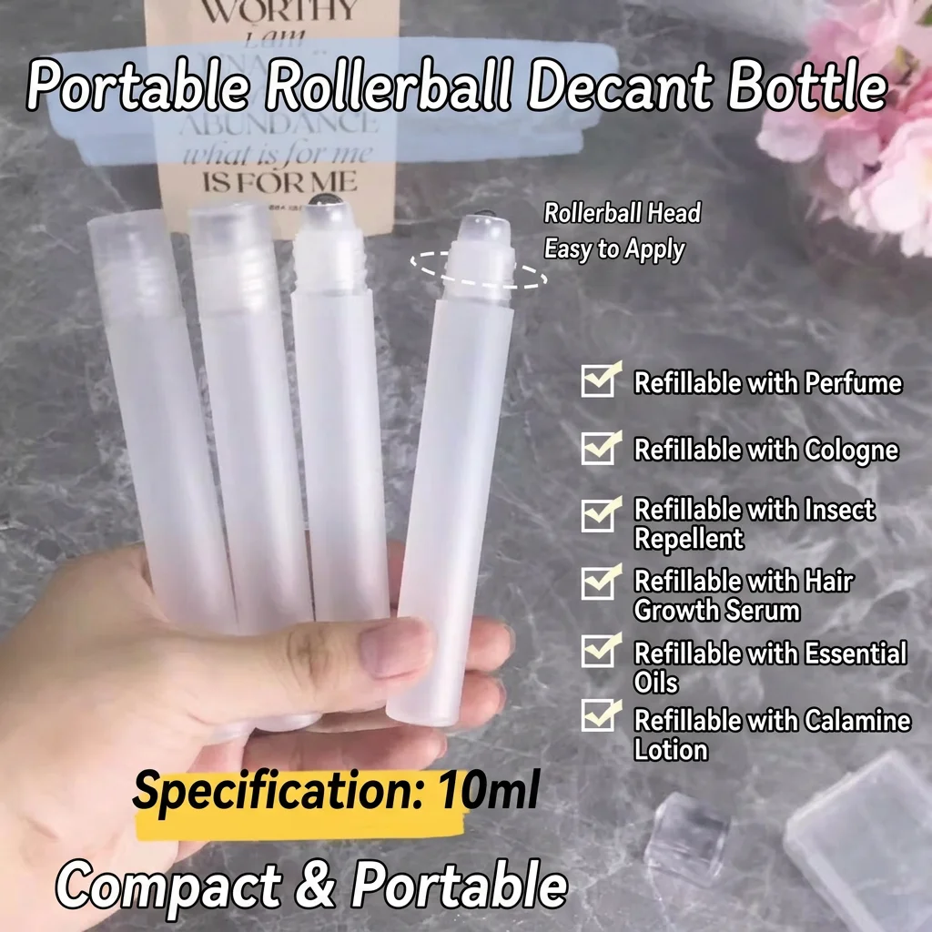 Portable Roll On Bottle Mini 10ml Roller Bottle Refillable Roller Bottle Leakproof For Travel Business Trips Home Use