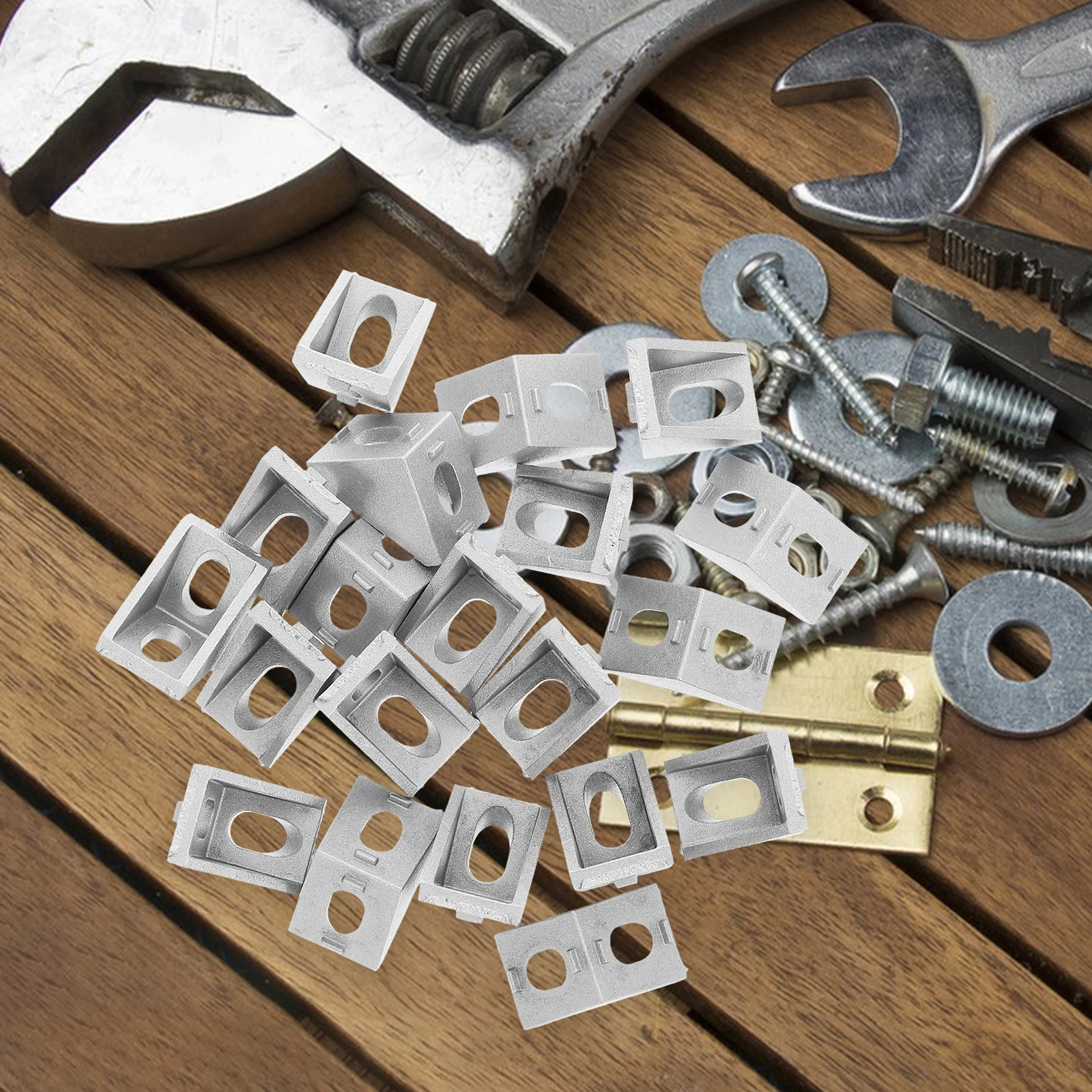 

20pcs Aluminum Corner Bracket 2X2X2Cm For 20Mm Extrusion Rigid 90 Degree Connectors Heavy Duty Metal Brackets Cnc 3D Printer