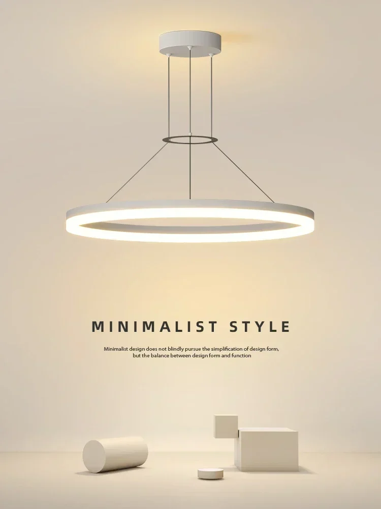 Modern Minimalist Led Pendant Lamp For Living Room Bedroom Dining Kitchen Black Ring Hanging Ceiling Chandelier Lighting Fixture