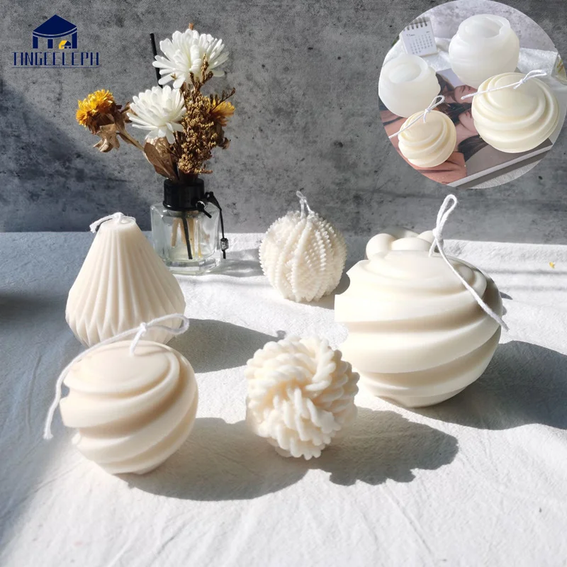 DIY 3D Korean Silicone Candle Mold Woolen Ball Candle Wax Mould Aroma Candles Soap Making Tool Chocolate Cake Decor Supplies