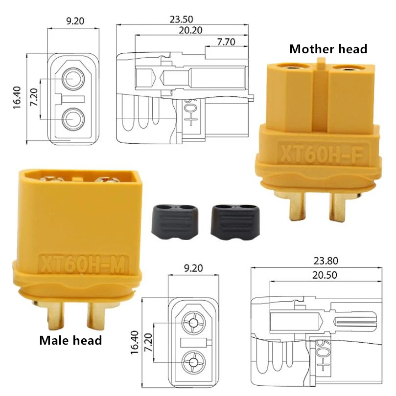 Xt60 + plug xt60h aero modo uav interface t plug conector de interface conector de bateria