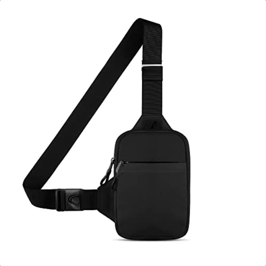 

Simptech Mini Crossbody Sling Bag Chest Bag Dual Pocket Water Resistant Fanny Pack Running Phone Holder for Men Women Workout T
