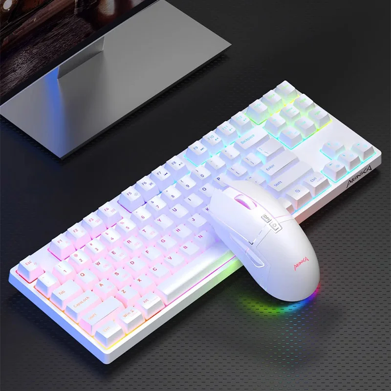 MONKA G10 Wired Gaming Mouse 6400dpi RGB light Micro Program LOL Mouse 6rd Gear Dpi Adjustment Mechanical buttons Office Mouse