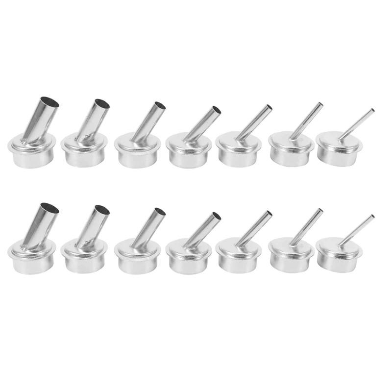 14Pcs 45 Degree Bent Curved Heat Nozzle 2.5/3/4/6/7/9/12Mm Hot Air Nozzles For QUICK 861DW Soldering Station