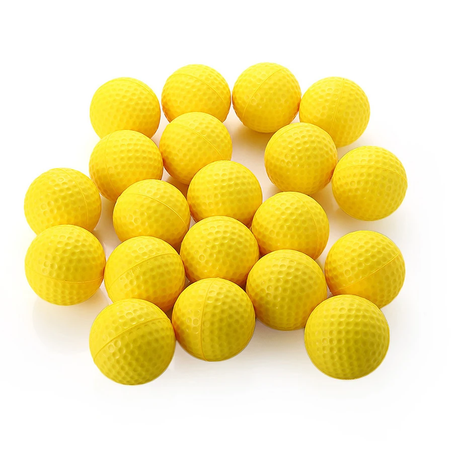 6pcs 4cm Yellow PU Soft Golf Ball Adult Stress Relief Kneading Toys Indoor Golf Practice Accessories Creative Release Toys Gifts