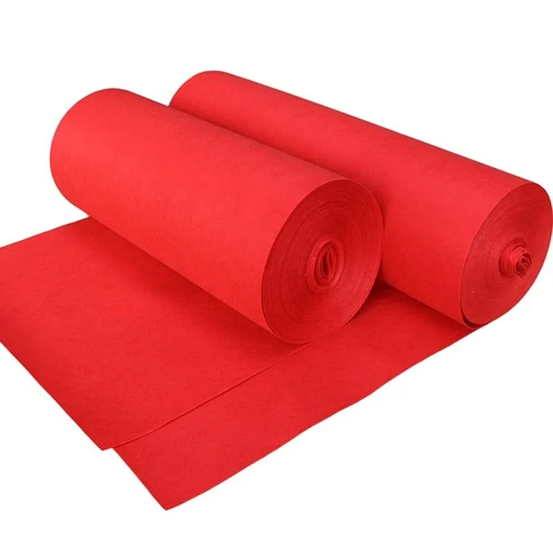 Red Wedding Ceremony with Thickened Aisle, Running Shoes, Foot Aisle, Indoor and Outdoor Wedding Church Decoration Aisle