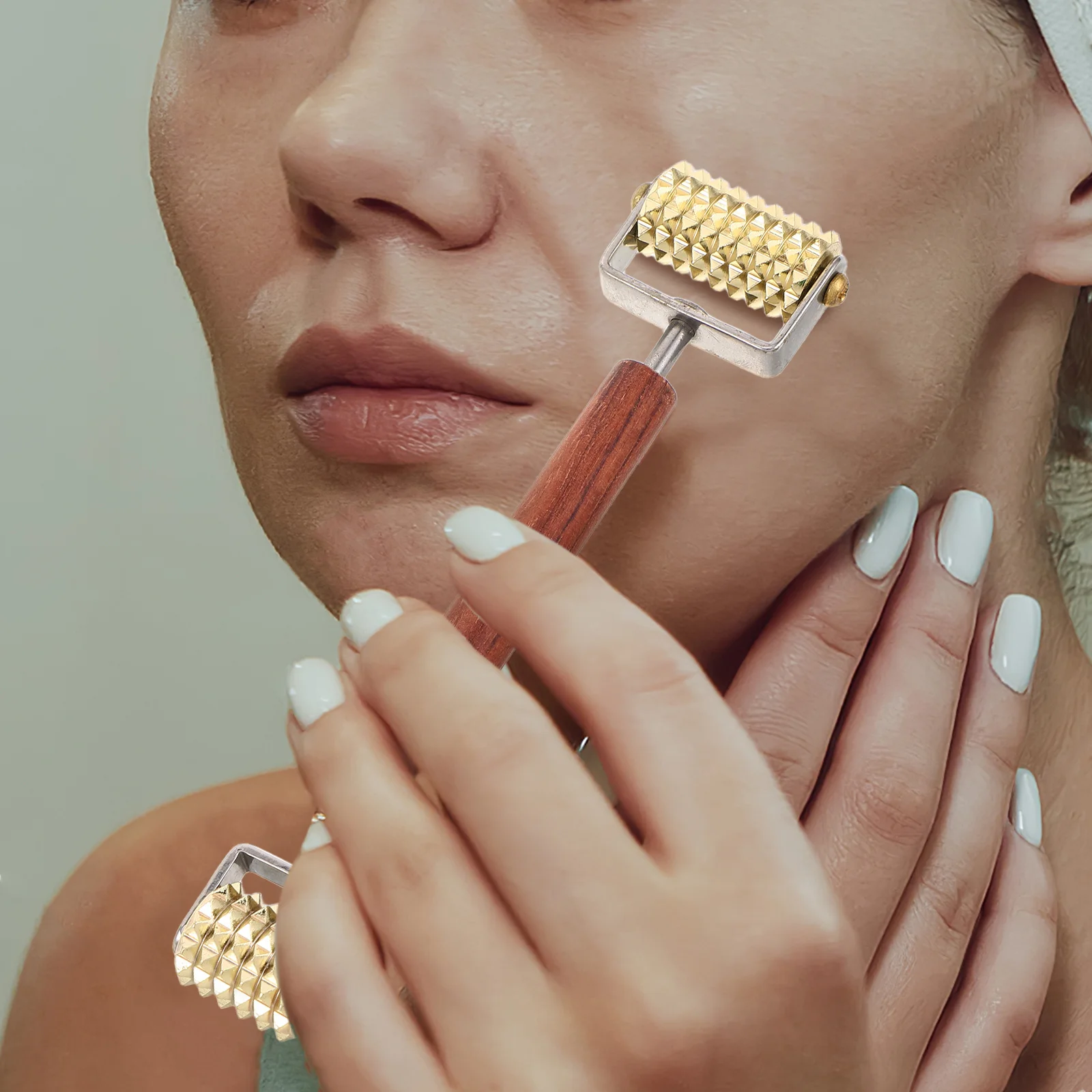 Masajeador para esculpir la cara 3D, rodillo Facial de doble extremo para reafirmar la piel, levantamiento, rodillo Facial de belleza portátil, dispositivo de cuidado de la piel