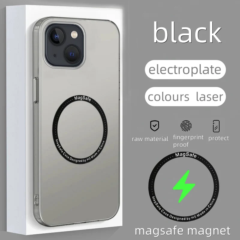 

Чехол для телефона iPhone 13 13 mini с беспроводной зарядкой MagSafe, матовый противоударный гальванический чехол с защитой от отпечатков пальцев, новый корпус