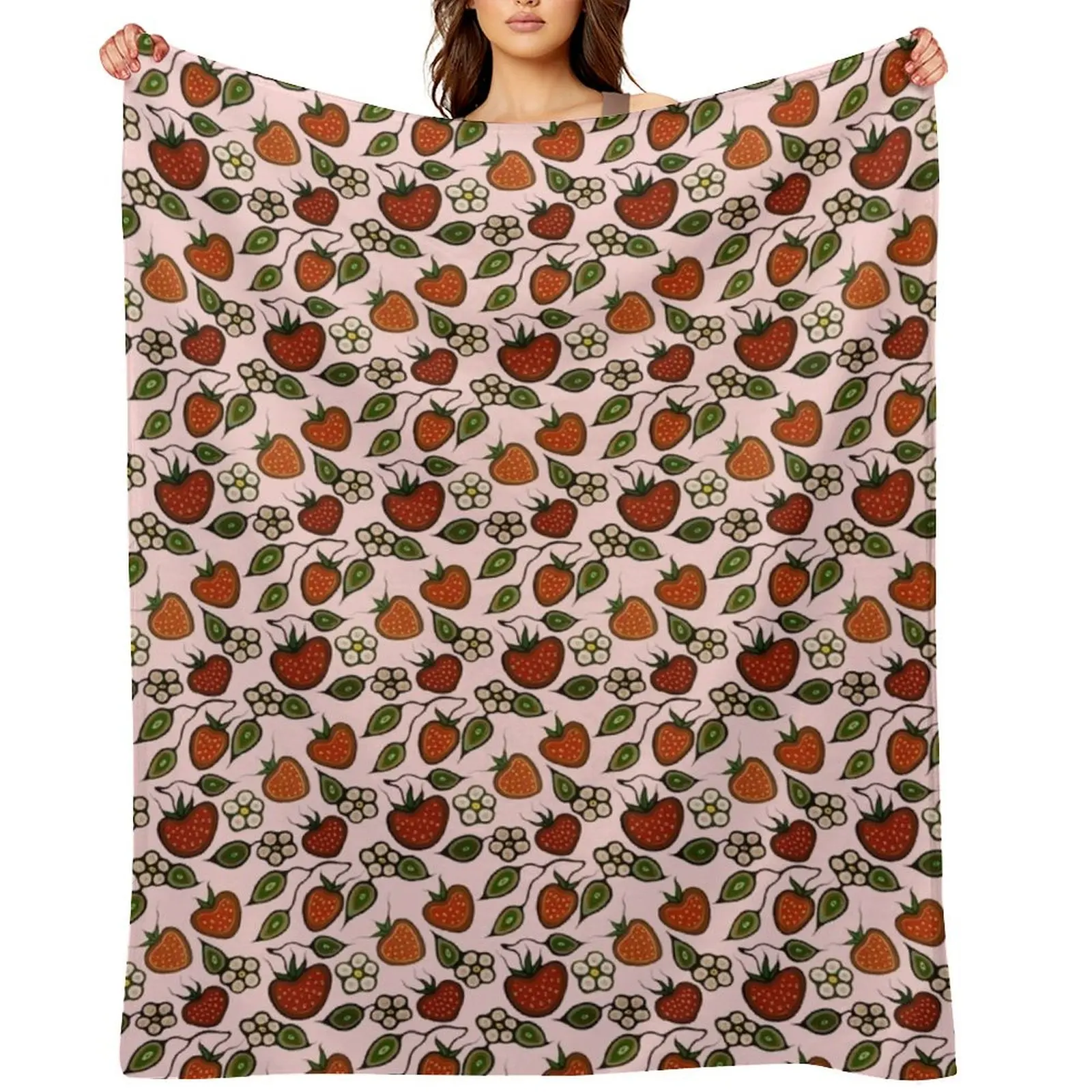 

Heart berry print Throw Blanket anime Baby Flannels christmas gifts Blankets