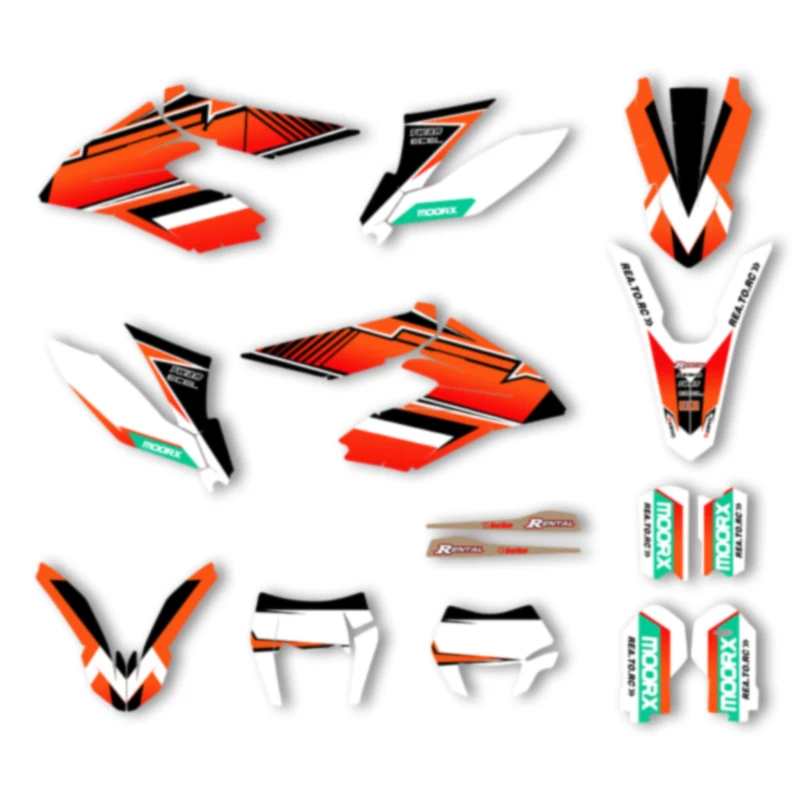 

Powerzone Custom Team Decals Stickers Kits for KTM 2012-2017 2018 2019 2020 FREERIDE 250 300 Customized Number Name
