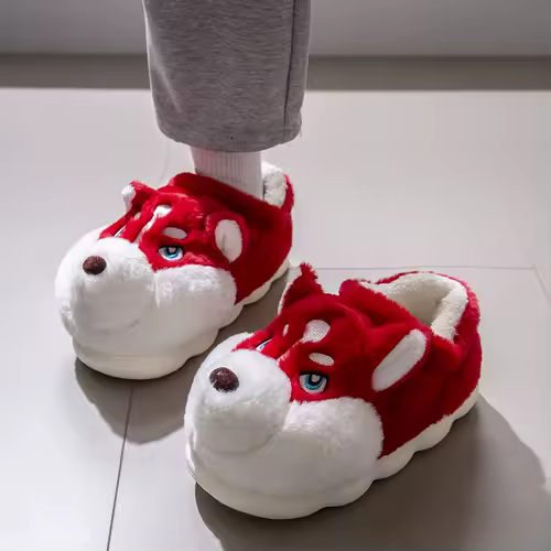 Plus Size 50 Indoor Fluffy Slippers For Women Men Winter Warm Shoes Cute Cartoon Dog Light Weight Couples Home Floor Slipper - Image 13