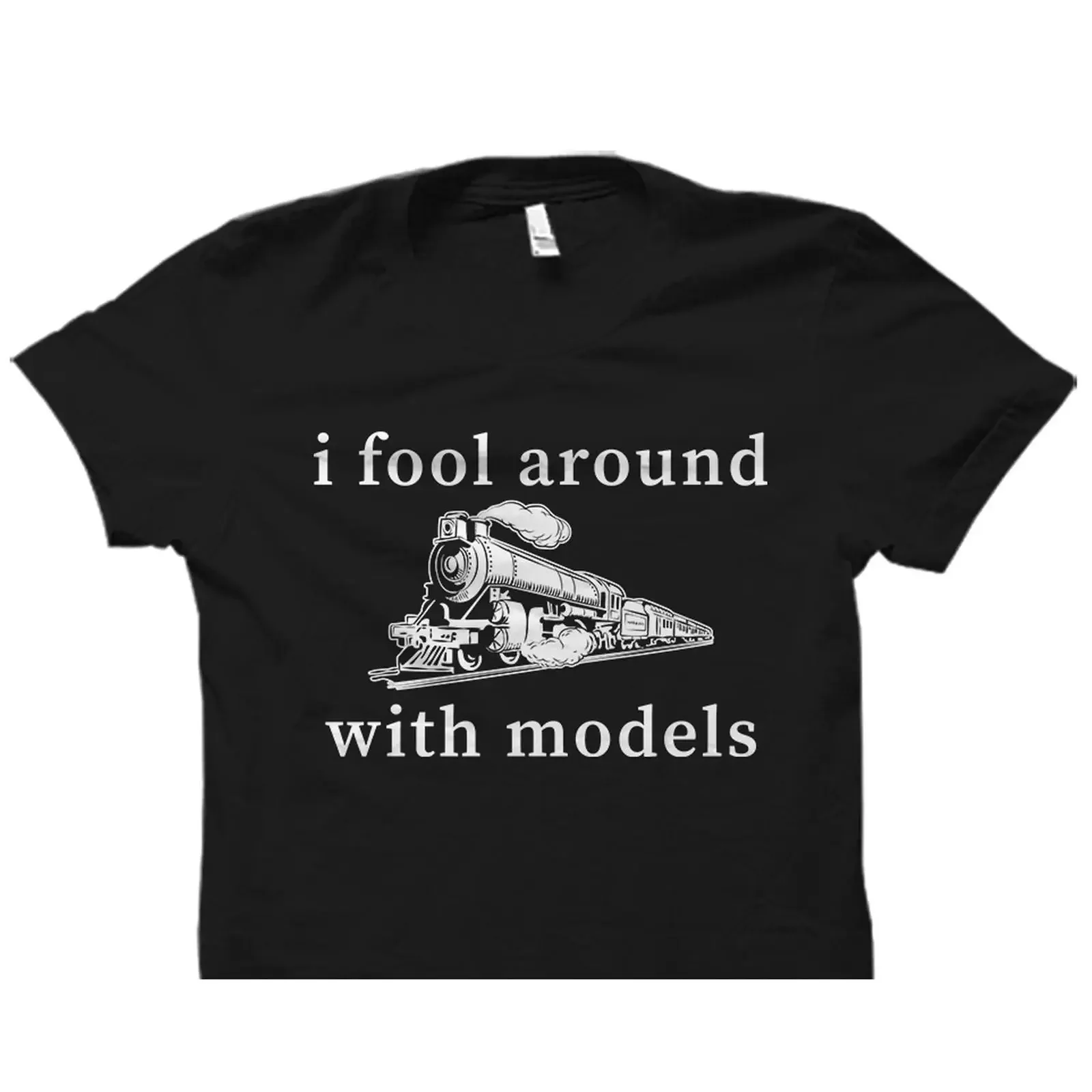I Fool Around With Models Funny Model Train T Shirt Vintage Steam for Enthusiasts Collectors vintage Washed Stylish