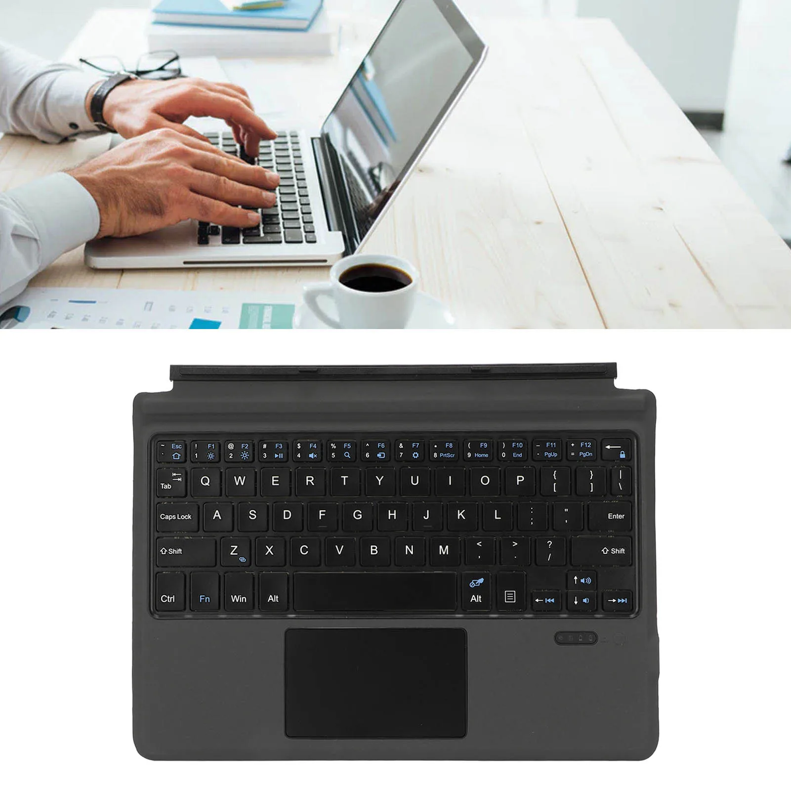 For Surface Go Keyboard ABS PU 2 Typing Angles USB C Rechargeable Built in Touchpad BT Keyboard Lightweight Portable for Work