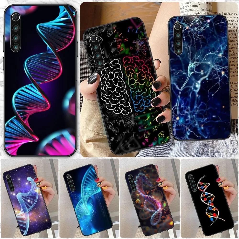 DNA Brain Neuron Mobile Phone Case for Xiaomi Redmi Note 12 11 10 9T 8 7 Pro 9 9A 9C 8 Black Soft Phone Cover Funda