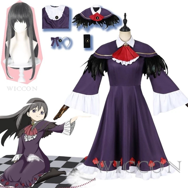 

Akemi Homura Cosplay Anime Puella Magi Madoka Magica Cosplay Costume Walpurgisnacht Rising Movie Akemi Homura Anime Role Play