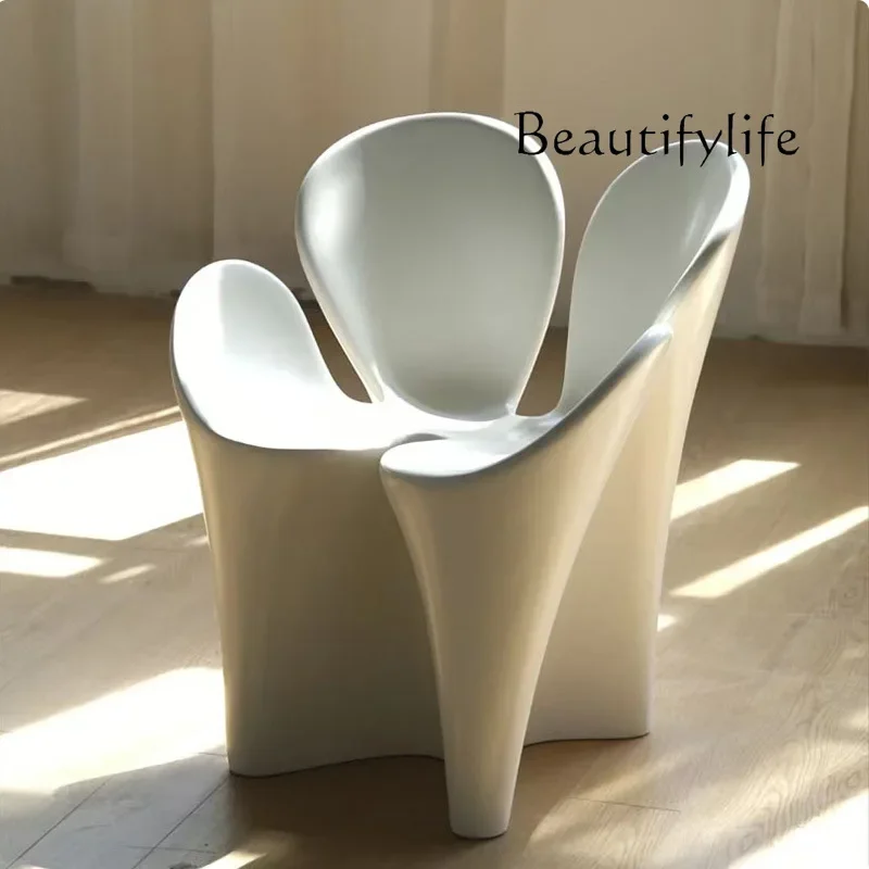 الإبداعية مصمم مقعد في الهواء الطلق مركز التسوق البتلة الترفيه الفن الألياف الزجاجية اللون مسند الظهر البراز #4