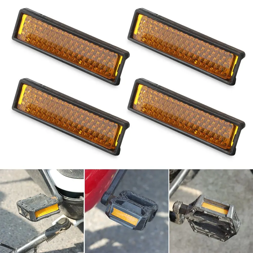 4pcs/set Safety Night Ride Cycling Equipment Pedal Accessories Bicycle Pedal Mountain Bike Pedal Reflector Foot Reflector