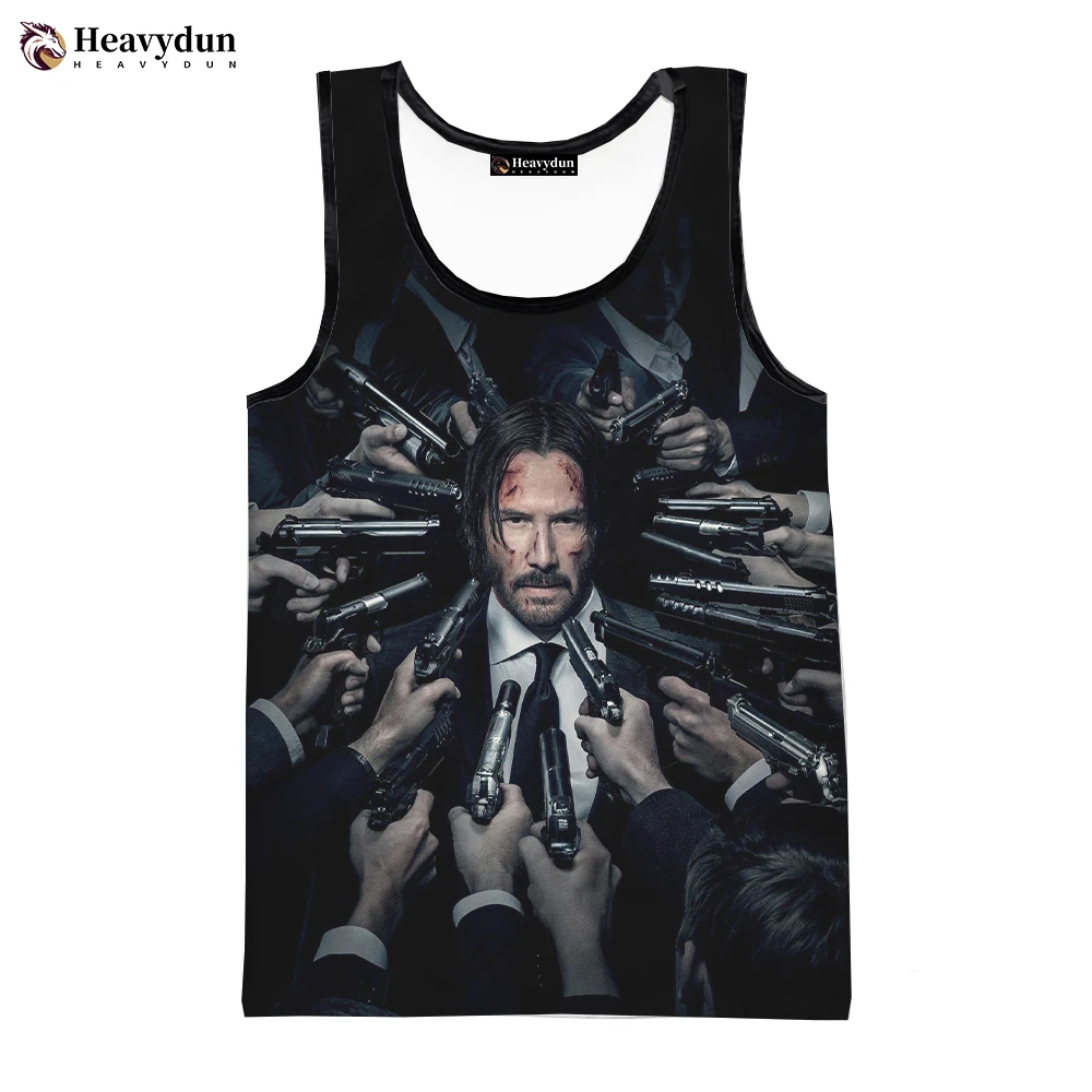 

2023 New Fashion Movies John Wick 3D Tank Tops Sleeveless Shirts Spring Harajuku Personality Streetwear Oversized Tops Tees