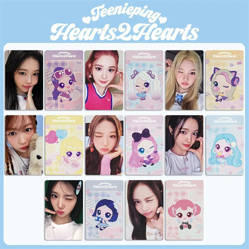 Коллекционные карточки KPOP: Набор из 8 открыток по альбому Hearts2hearts, специальное издание, подарочные Lomo-фотокарточки (Йон, ИАН, А-НА)