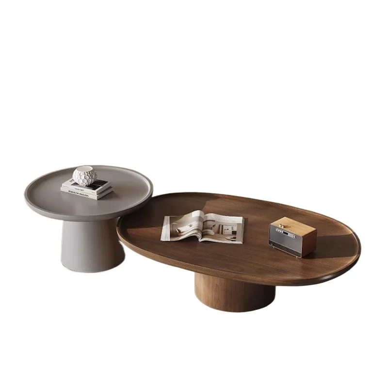 

Wabi Sand Wind Nordic Simple Size Coffee Table Combination Designer Living Room Premium Personality Oval Tea Table