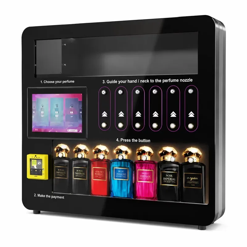 for Luxury Perfume Spray Vending Machine Smart Self Service Fragrance Kiosk with LED Display and Touch Screen Payment