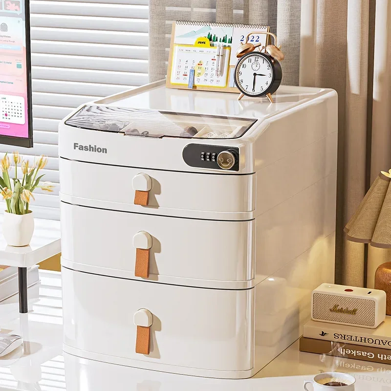 Multi-functional Drawer Desktop Code Cabinet Bedroom Valuables Storage Box Privacy Document Storage Cabinet