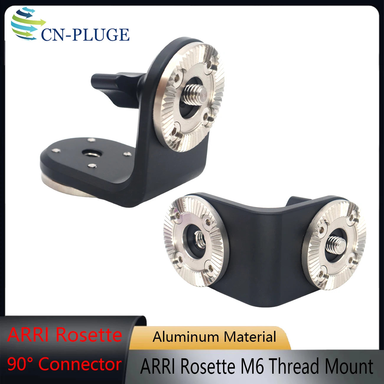 Dual ARRI Rosettes Extension Mount Connector With Central M6 Thread & Adjustable Thumb Knob For Camera Rig Handle Grip