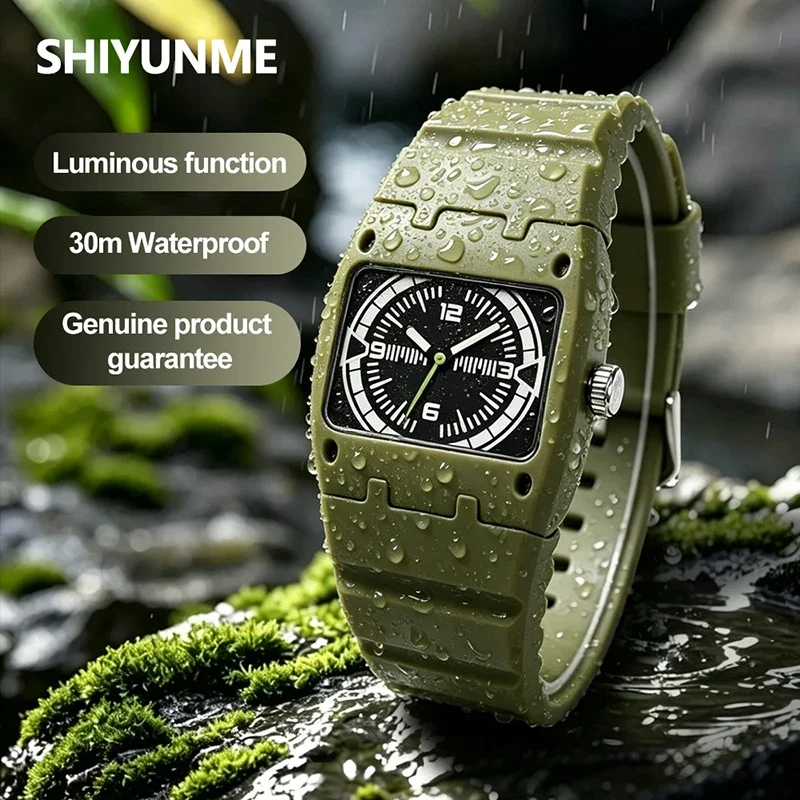 SHIYUNME Top Brand Men's Quartz Watch Creative Design Unique Watch New LED Waterproof Outdoor Sports Man Women Alike Wristwatch