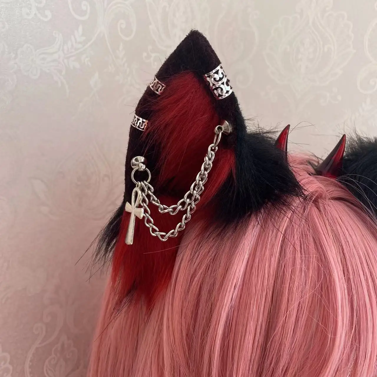 Handmade Beast Wolf Ear Headband Adult Teens Cosplay Hairband Women Girls Punk Faux Fur Plush Headwear Hair accessaries