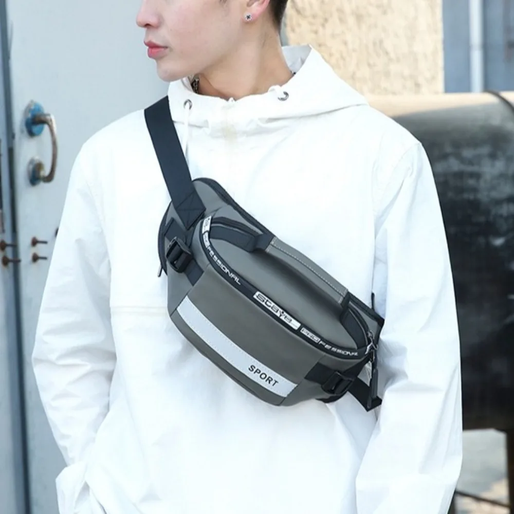 

Fashion Nylon Men Chest Bag Multi-function Lightweight Fanny Pack Large Capacity Wear-resistant Men Running Waist Bag Women
