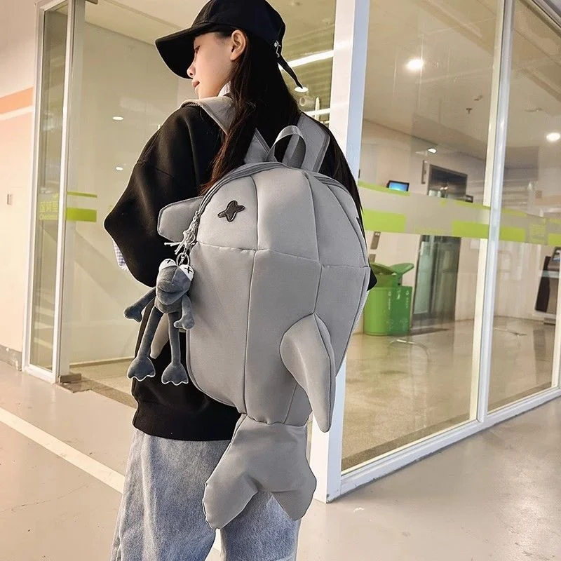 PARK DANCE Shark Backpack Student Sports School Bag Unisex Fashion Funny Personality Casual Trendy Backpack view 3