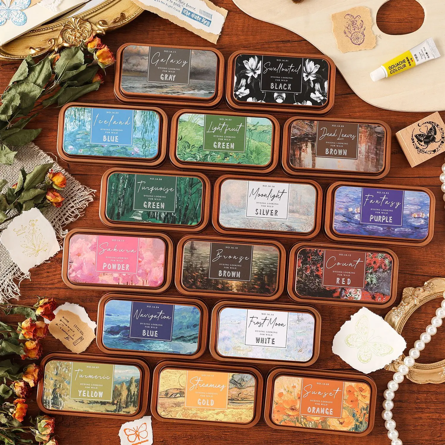 1 Iron Box Color Ink Sponge Stamp Pad, Portable Color Stamp Pad, Multiple Colors Available, Suitable for Daily Office Stamping