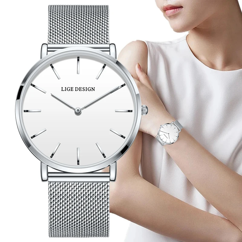 

LIGE Watch Women Bracelet Watches Top Brand Luxury Ladies Casual Quartz Watch Steel Women's Wristwatch Reloj Mujer Montre Femme
