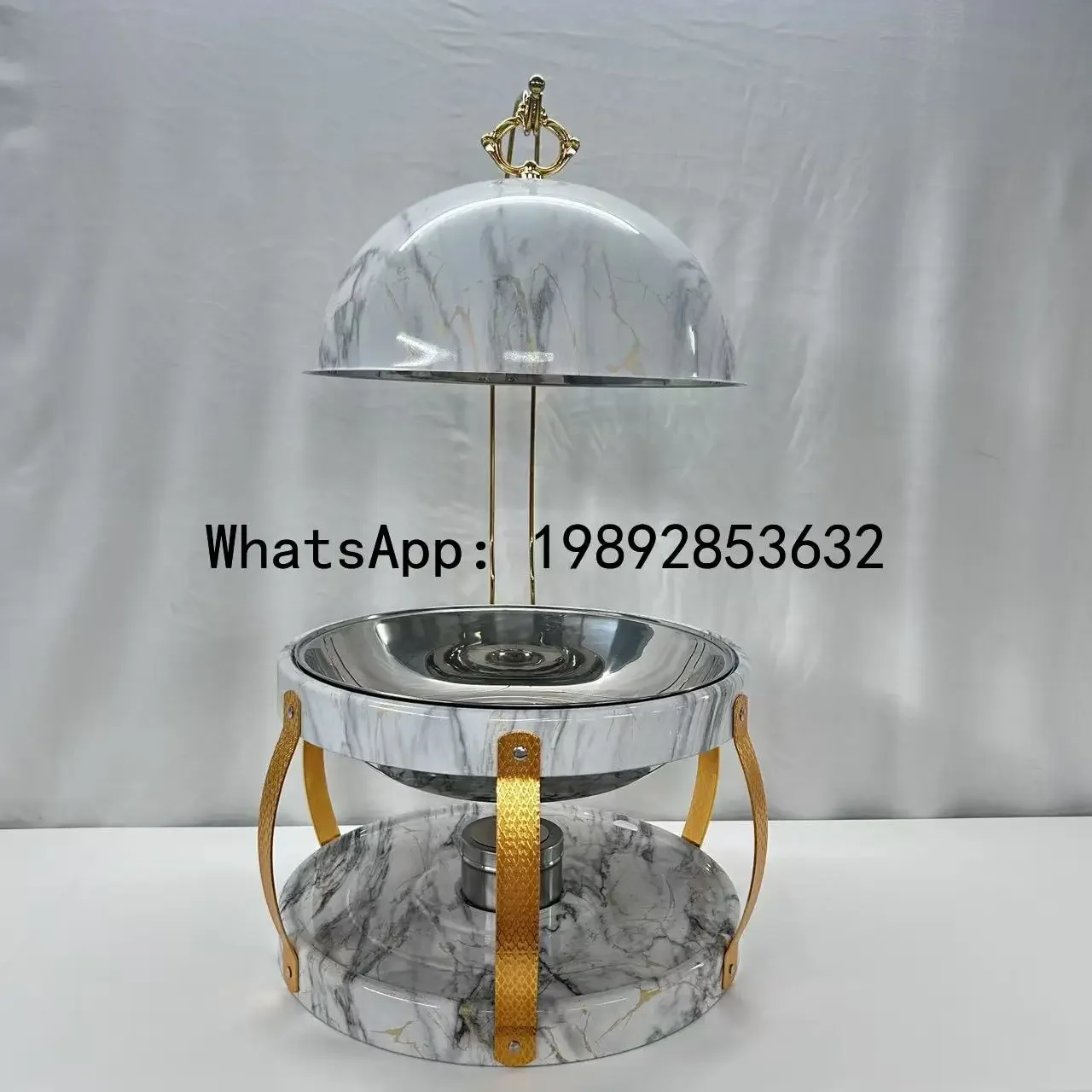 

L14- exclusive water-transfer black gold 8L alcohol stainless steel buffet stove