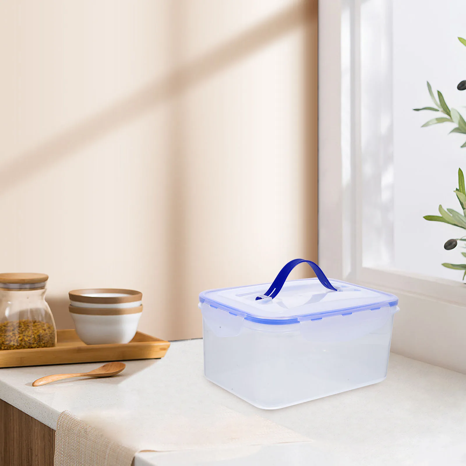 

3 Pcs Large Capacity Transparent Kitchen Food Storage Containers 2400ml 3800ml 5800ml Airtight Grain Rice Beans Box Dry Fruit