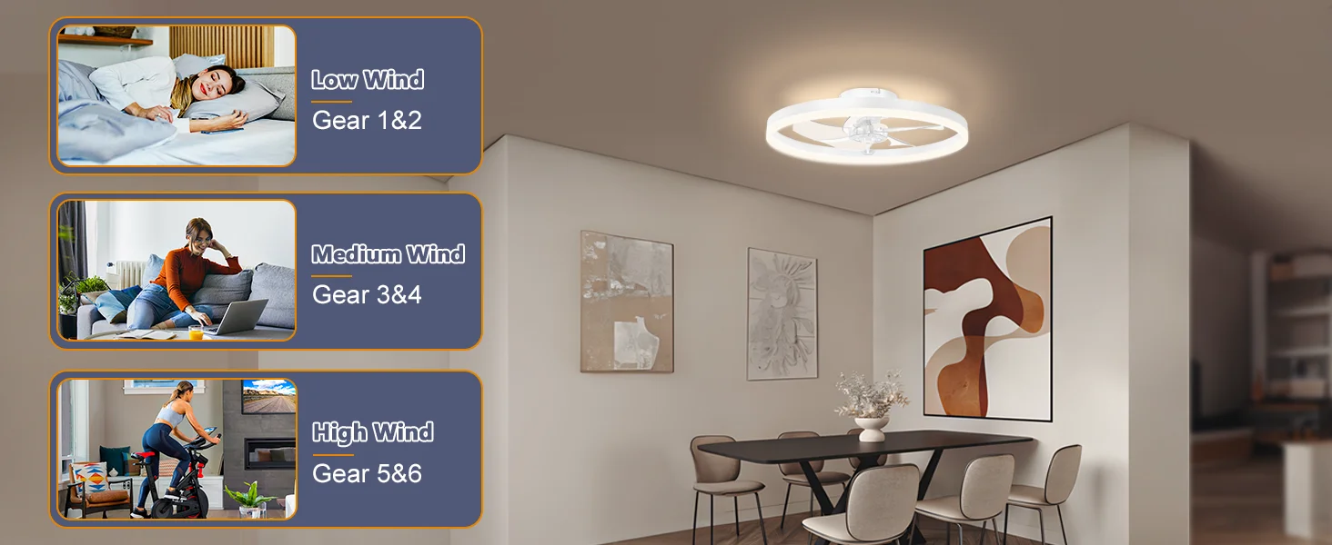 IRALAN Modern Ceiling Fan LED Light Easy To Install Ultra-thin Acrylic Shell Infinitely Dimming Lighting Household Decoration
