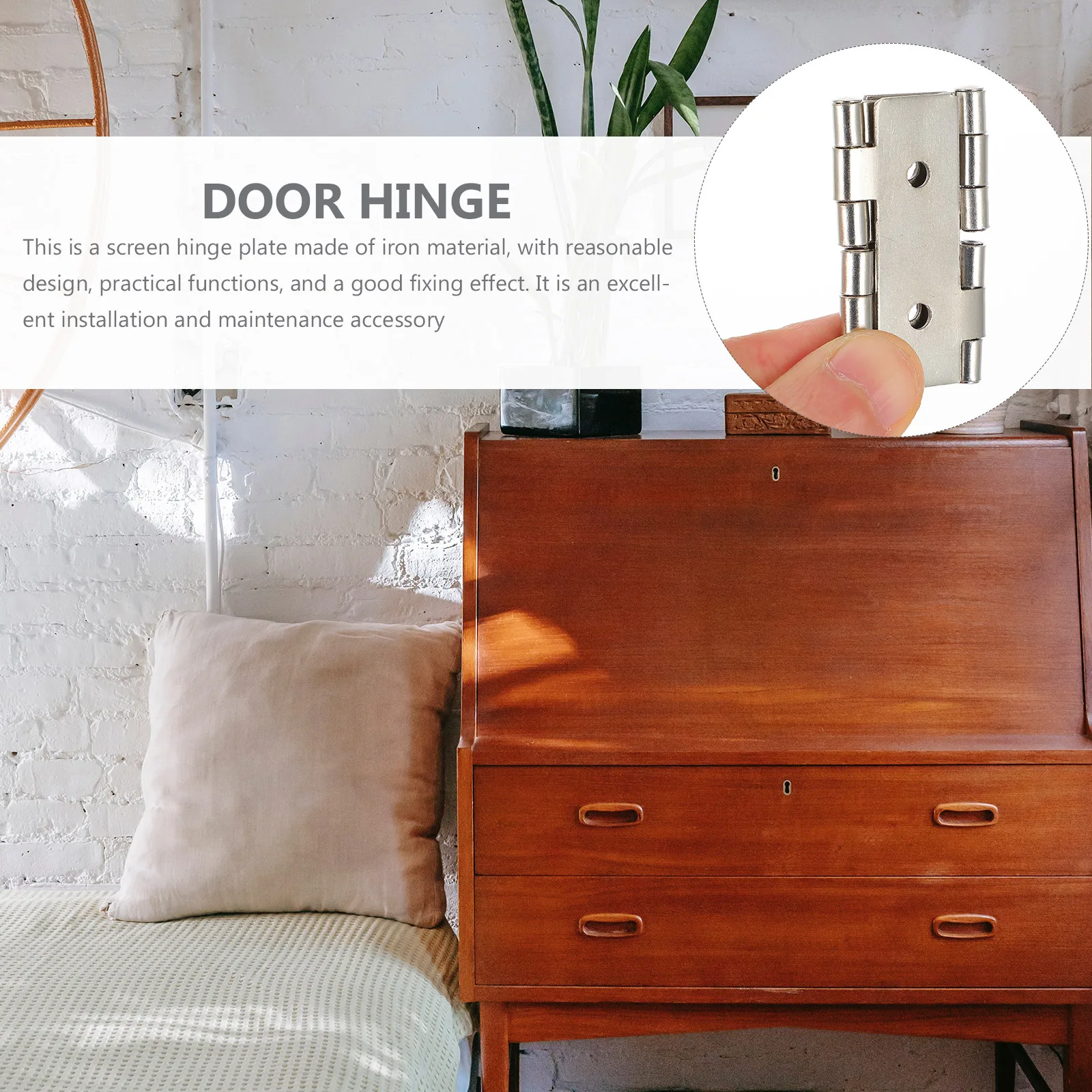 

10pcs Iron Double Acting Hinges 47x47mm White Nickel for Doors Windows Cupboards Screen Gate Corner Cabinet Hardware